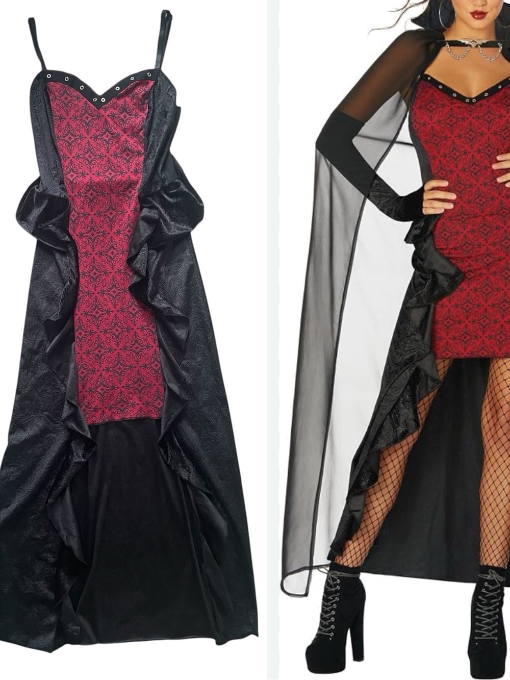Spirit Black Velvet Brocade Gothic Dress
